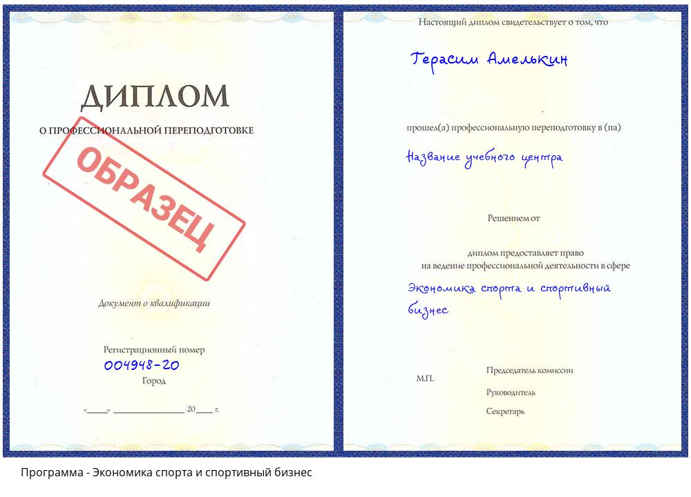 Экономика спорта и спортивный бизнес Туапсе